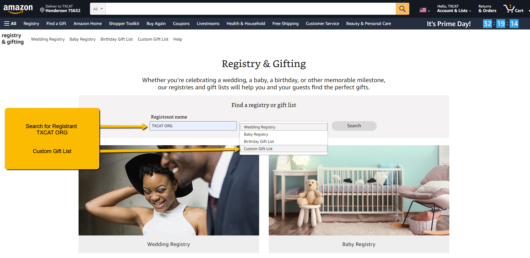 how to add gift cards to my amazon registry